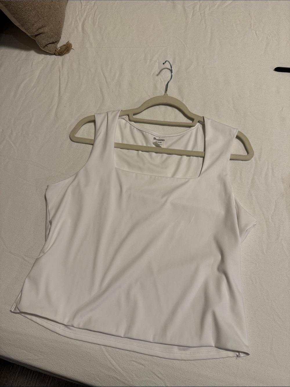 No Boundaries White Square Neck Tank Top